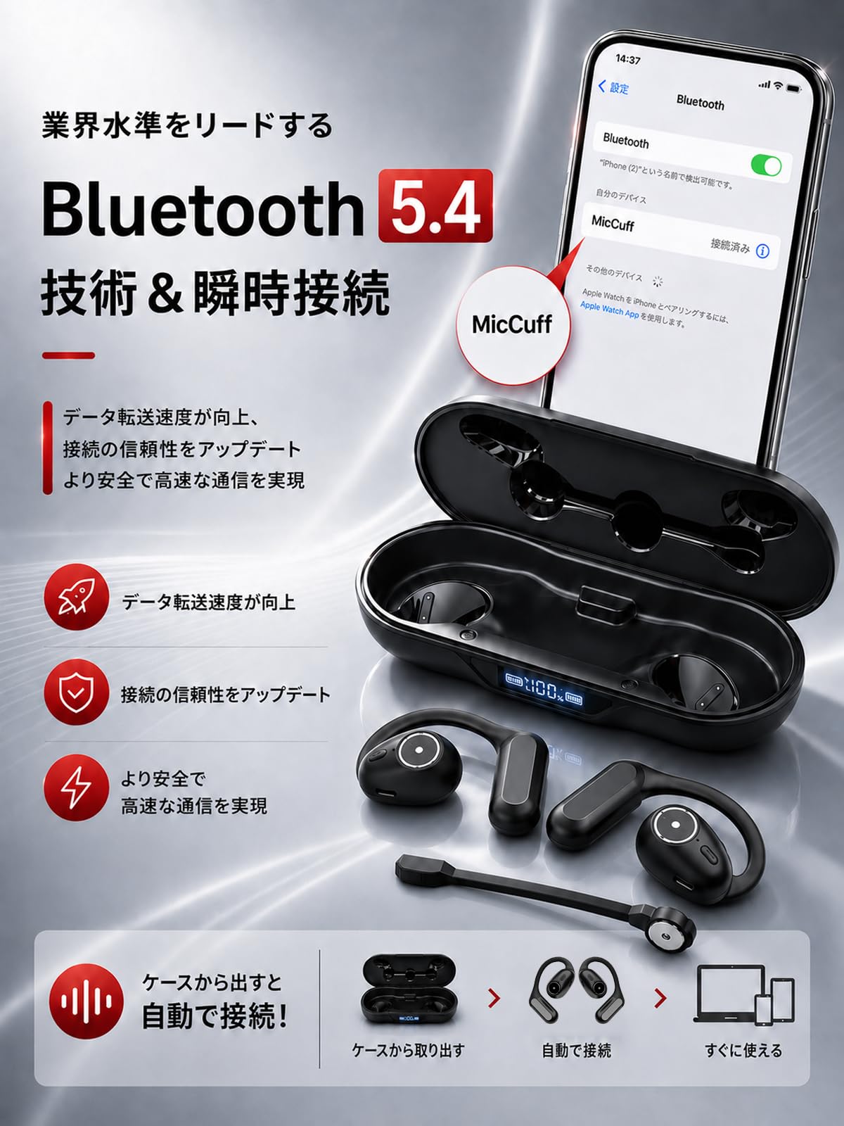 Amazon.co.jp: Bluetoothヘッドセット【2026年業界高水準傑作 マイク